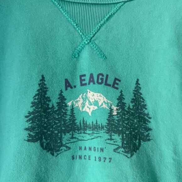 American Eagle Women's Crewneck Sweater in Mint Green Oversized XS - Picture 3 of 6